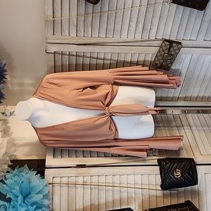 Charolette Russe brand cropped satin blouse